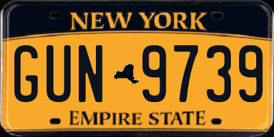 NY license plate GUN9739