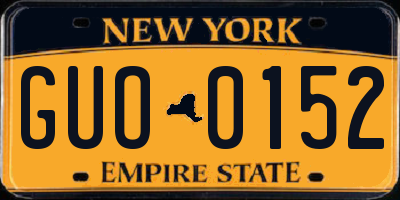 NY license plate GUO0152