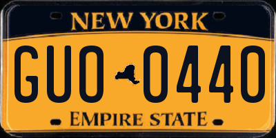 NY license plate GUO0440