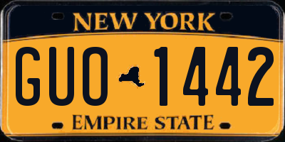 NY license plate GUO1442