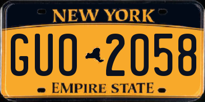 NY license plate GUO2058