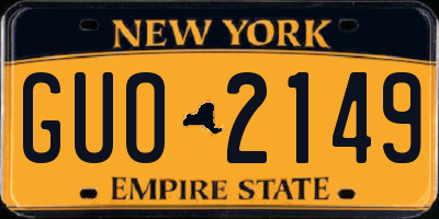 NY license plate GUO2149