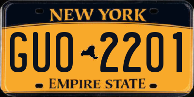 NY license plate GUO2201