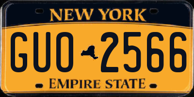 NY license plate GUO2566