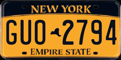 NY license plate GUO2794