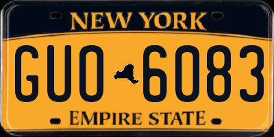 NY license plate GUO6083