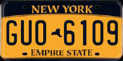 NY license plate GUO6109
