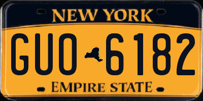 NY license plate GUO6182
