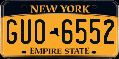 NY license plate GUO6552