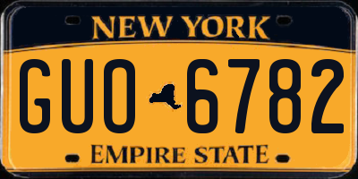 NY license plate GUO6782