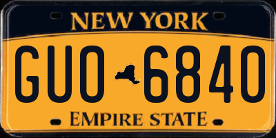 NY license plate GUO6840