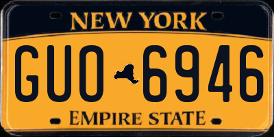 NY license plate GUO6946
