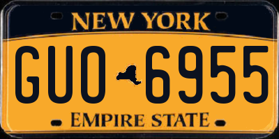 NY license plate GUO6955