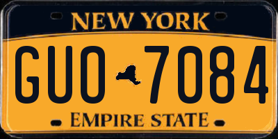NY license plate GUO7084