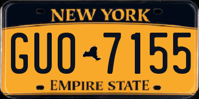 NY license plate GUO7155