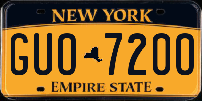 NY license plate GUO7200