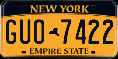 NY license plate GUO7422