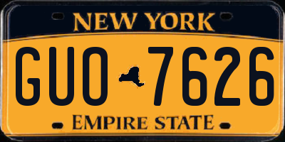NY license plate GUO7626