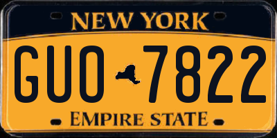 NY license plate GUO7822