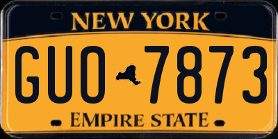 NY license plate GUO7873