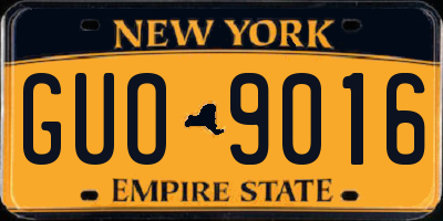 NY license plate GUO9016