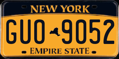 NY license plate GUO9052