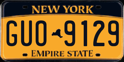 NY license plate GUO9129