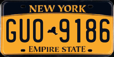 NY license plate GUO9186