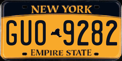 NY license plate GUO9282