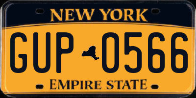 NY license plate GUP0566