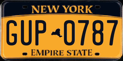 NY license plate GUP0787