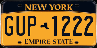 NY license plate GUP1222