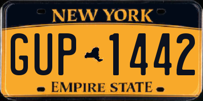 NY license plate GUP1442