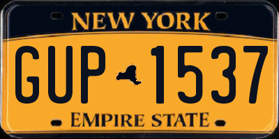 NY license plate GUP1537