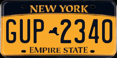 NY license plate GUP2340