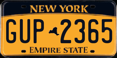 NY license plate GUP2365