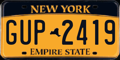 NY license plate GUP2419