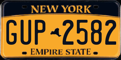 NY license plate GUP2582