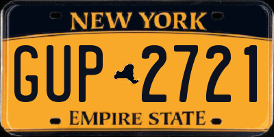 NY license plate GUP2721