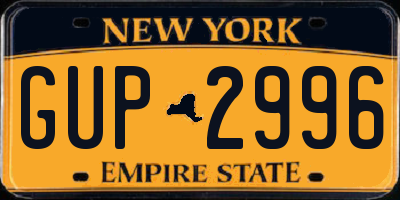 NY license plate GUP2996