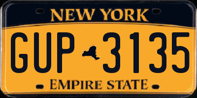 NY license plate GUP3135