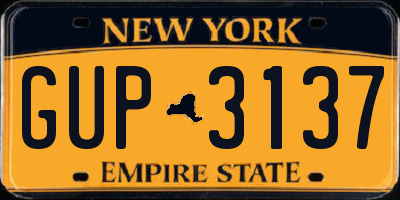 NY license plate GUP3137