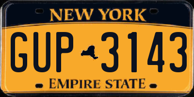 NY license plate GUP3143