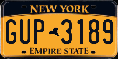 NY license plate GUP3189