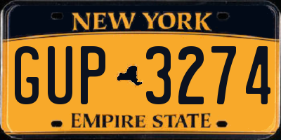 NY license plate GUP3274