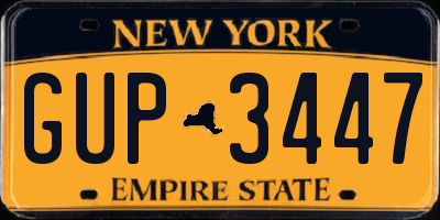 NY license plate GUP3447