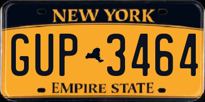 NY license plate GUP3464