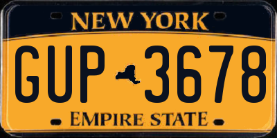 NY license plate GUP3678