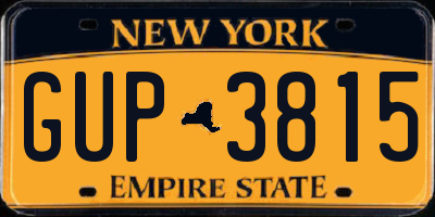 NY license plate GUP3815
