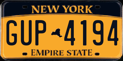 NY license plate GUP4194